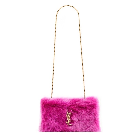 🖤SOLD🖤 Saint Laurent KATE SML REV FUR SHLDR MAGENTA NWT Beautiful 💓 - Picture 3 of 17